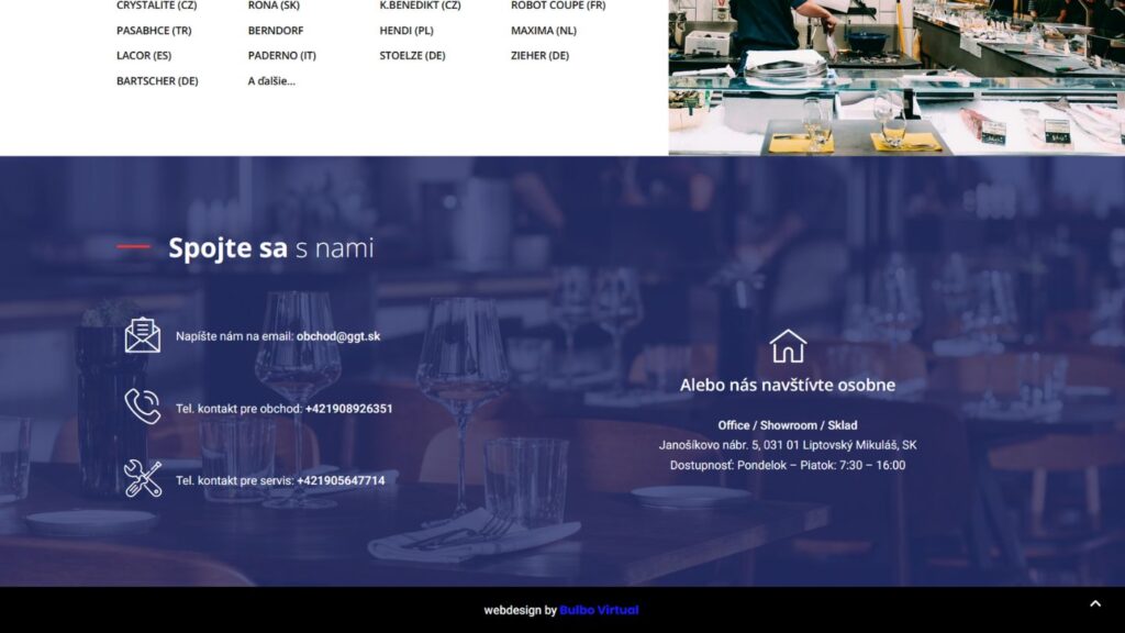 webdesign pre firmu gastro glass tatry